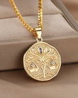 Astrological Sign Coin Pendant Necklace